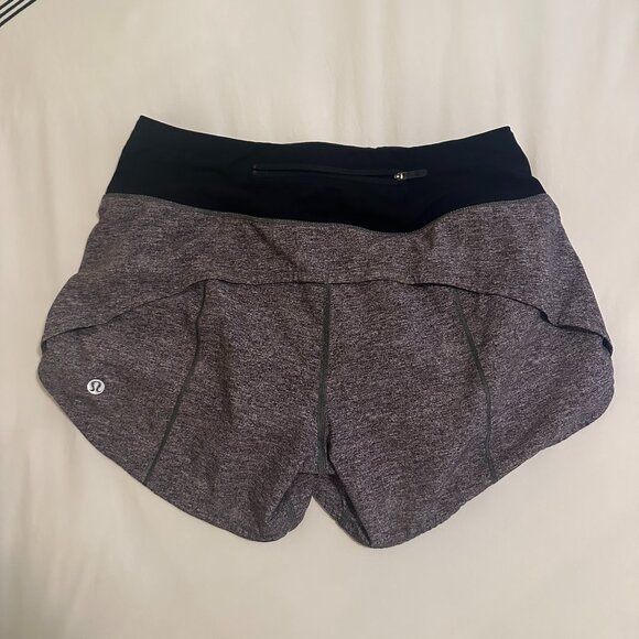 lululemon Speed Up High-Rise Lined Short 2.5", size 4 in grey & black - Picture 2 of 6